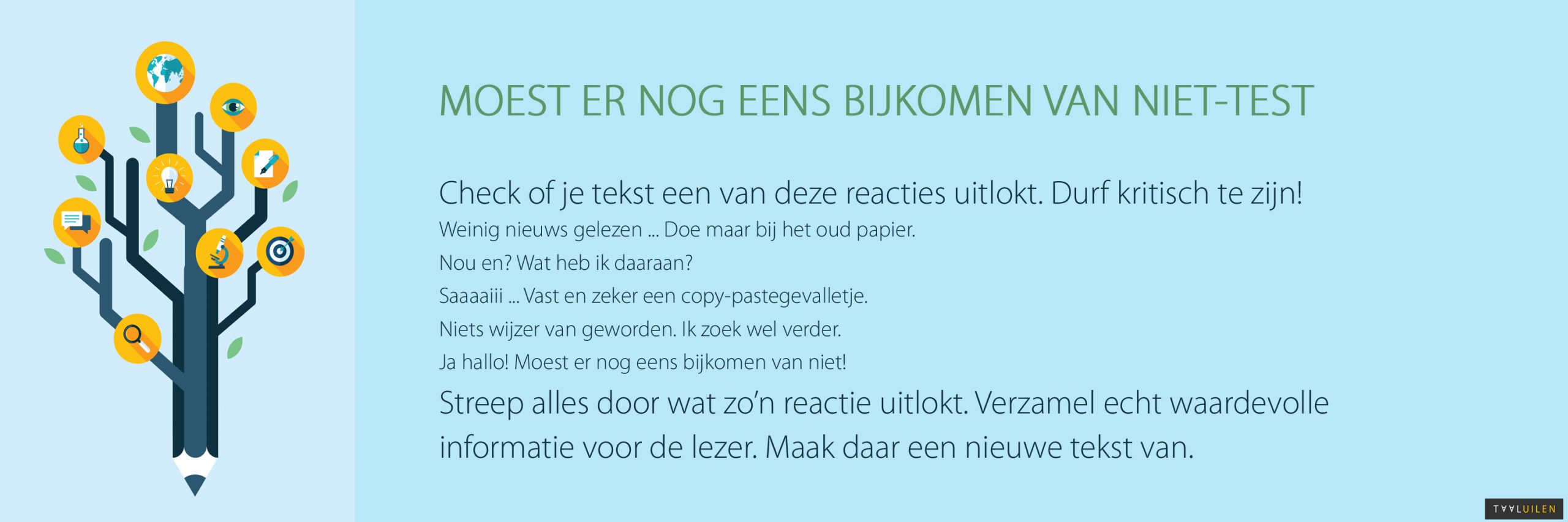 Moest er nog eens bijkomen van niet-test