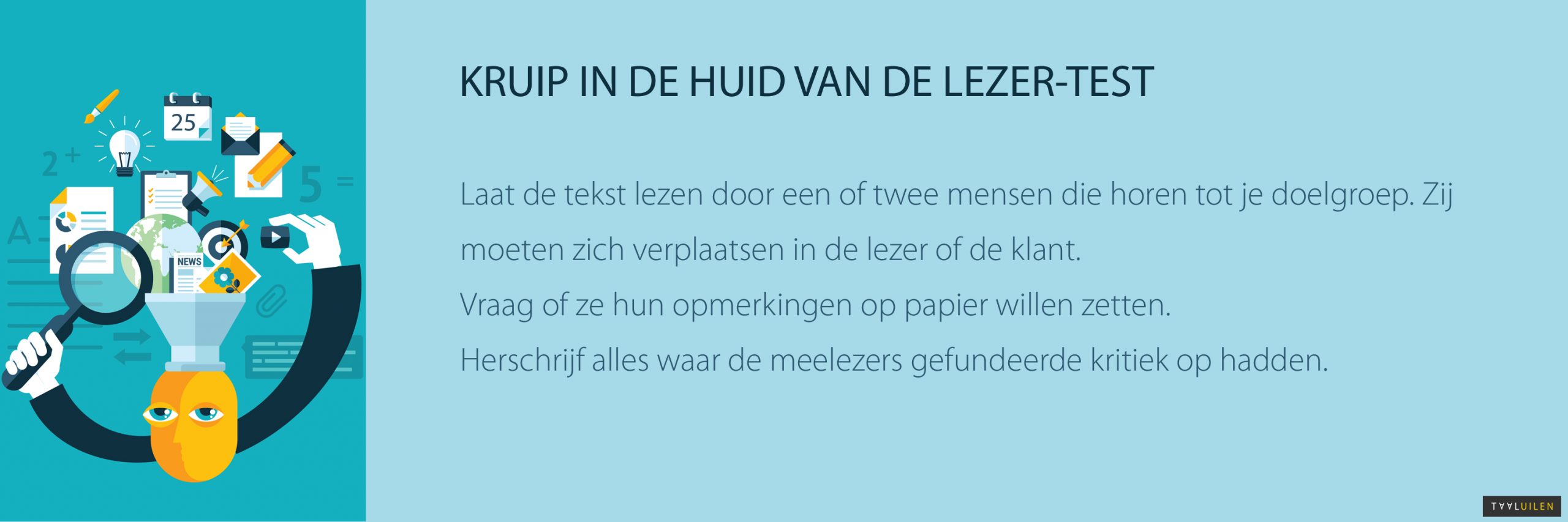 kruip in de huid van de lezer-test